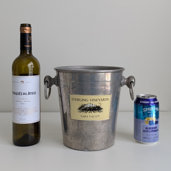 Vtg Sterling Vineyards Winery Ice/ Champagne Bucket Napa Valley Calistoga France - Picture 3 of 11